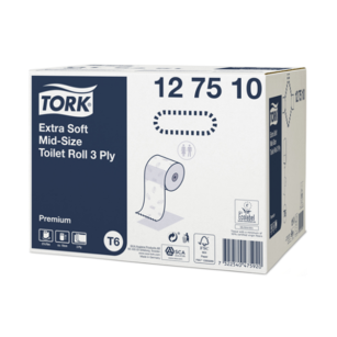 Papier toaletowy TORK T6 Prem. Mid-size Celuloza + makulatura ekstra biały 3w 70m [Karton: 27 szt.]
