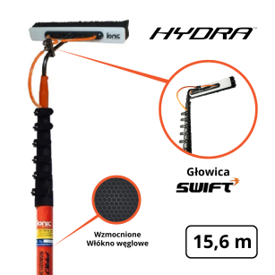 IONIC Kij teleskopowy HYDRA Carbon PLUS 55 ft - 15,60 m / 2,13 m - SWIFT