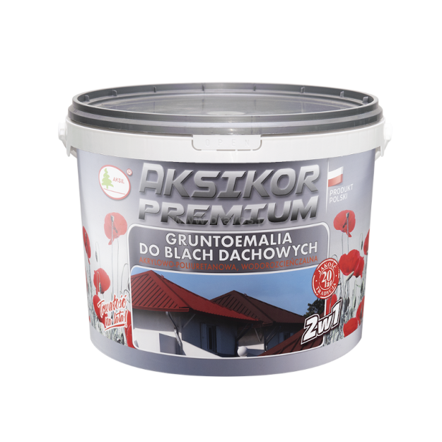 AKSIKOR Premium 10L - gruntoemalia do blach dachowych