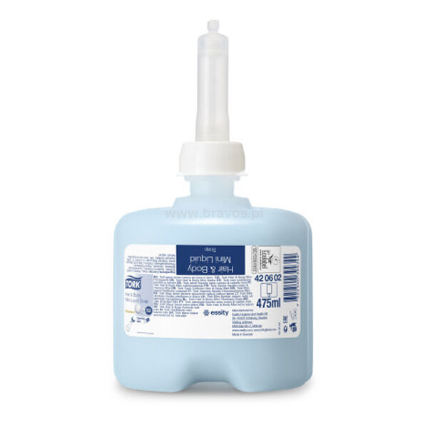 Mydło TORK S2 Prem. w płynie do włosów i ciała perfumowane niebieskie 475ml 475doz 