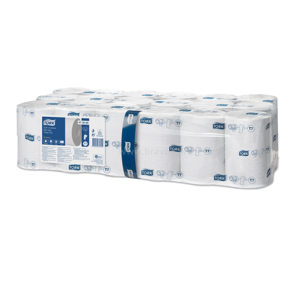 Papier toaletowy TORK T7 Prem. Mid-size Celuloza  bez gilzy biały 2w 92m 800o [Karton: 36 szt.]