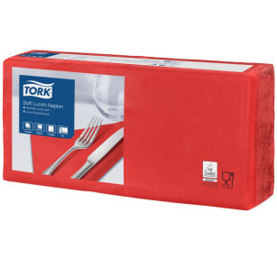 Serwetki TORK Advanced Celuloza lunchowe, składane w 1/4 bordowe 3w 150o [Karton: 10 opak.]
