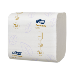Papier toaletowy TORK T3 Prem. FOLDED Makulatura miękki w składce biały 2w 252o [Karton: 30 szt.]