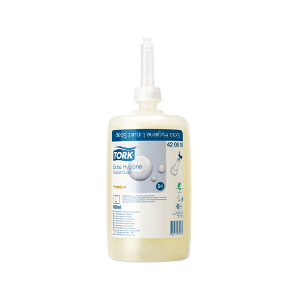 Preparat TORK S1 Prem. w płynie do mycia rąk bezzapachowe EN1499 bezbarwne 1000ml 1000doz