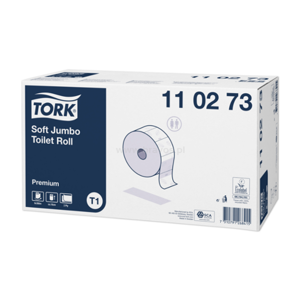Papier toaletowy TORK T1 Prem. JUMBO Makulatura miękki biały 2w 360m 1800o [Karton: 6 szt.]