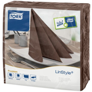 Serwetki TORK Premium Linstyle® Airlaid obiadowa, składane w 1/4 brązowe 1w 50o [Karton: 12 szt.]
