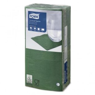 Serwetki TORK Advanced Celuloza koktajlowe, składane w 1/4 ciemno zielone 2w 200o [Karton: 12 opak.]
