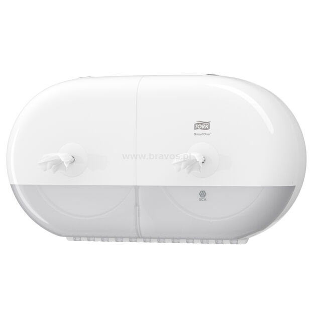 Dozownik TORK T9 Elevation SmartOne® Mini podwójny do papieu toaletowego w roli biały