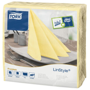 Serwetki TORK Premium Linstyle® Airlaid obiadowa, składane w 1/4 szampańskie 1w 50o [Karton: 12 szt.]