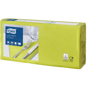 Serwetki TORK Advanced Celuloza lunchowe, składane w 1/4 limonkowe 2w 200o [Karton: 10 opak.]