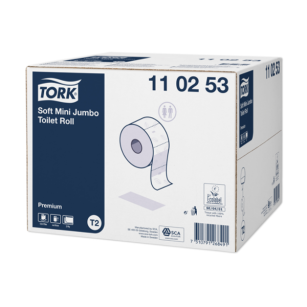 Papier toaletowy TORK T2 Prem. JUMBO Makulatura Mini miękki biały 2w 170m 850o [Karton: 12 szt.]