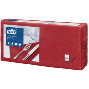 Serwetki TORK Advanced Celuloza lunchowe, składane w 1/4 bordowe 2w 200o [Karton: 10 opak.]