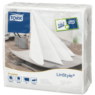 Serwetki TORK Premium Linstyle® Airlaid obiadowa, składane w 1/4 białe 1w 50o [Karton: 12 szt.]