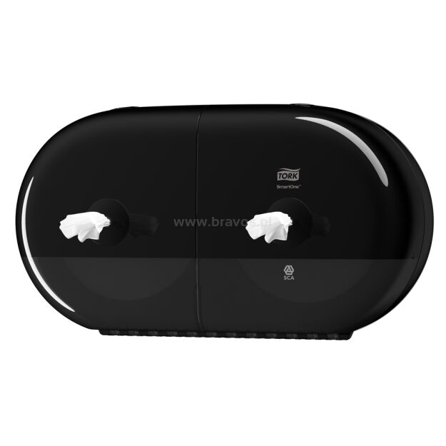 Dozownik TORK T9 Elevation SmartOne® Mini podwójny do papieu toaletowego w roli czarny