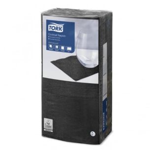 Serwetki TORK Advanced Celuloza koktajlowe, składane w 1/4 czarne 2w 200o [Karton: 12 opak.]