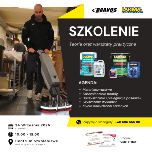 Szkolenie BRAVOS & LAKMA - Skuteczne doczyszczanie posadzek