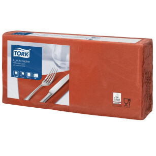 Serwetki TORK Advanced Celuloza lunchowe, składane w 1/4 terracotta 2w 200o [Karton: 10 opak.]