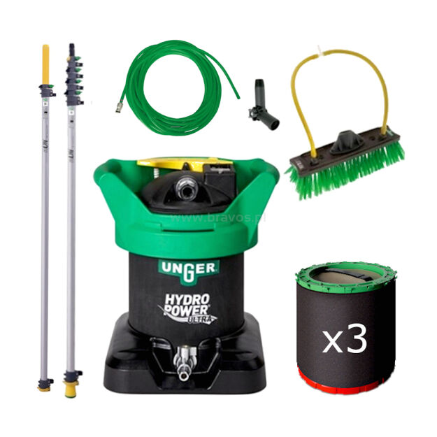 UNGER Zestaw do mycia wodą demineralizowaną HydroPower Ultra S / 9 m + filtry wymienne