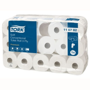 Papier toaletowy TORK T4 Adv. miękki w rolce konwencjonalnej biały 3w 30m 250o [Karton: 30 szt.]